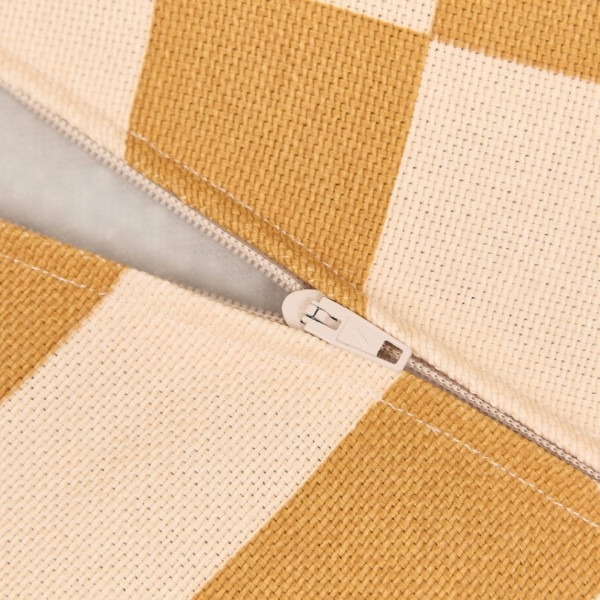 Pouf rond Vibes - Mustard and sand tiles