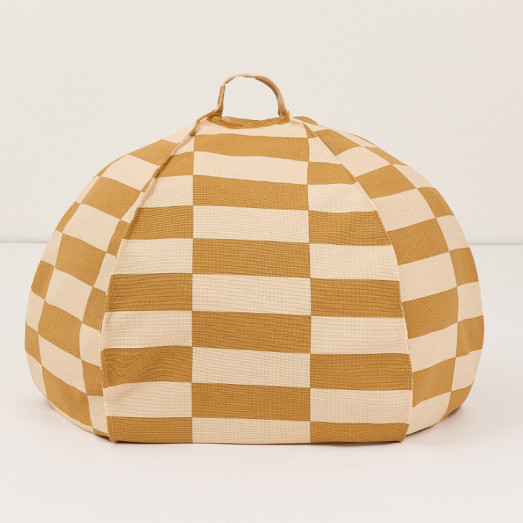 Pouf rond Vibes - Mustard and sand tiles