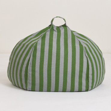 Pouf rond Vibes - Green blue stripes