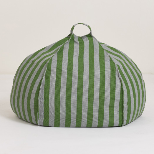 Pouf rond Vibes - Green blue stripes