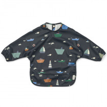 Bavoir à manches plastifié Merle - Sailing Classic navy
