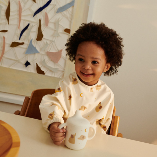 Bavoir à manches plastifié Merle - Eléphant Crème de la crème