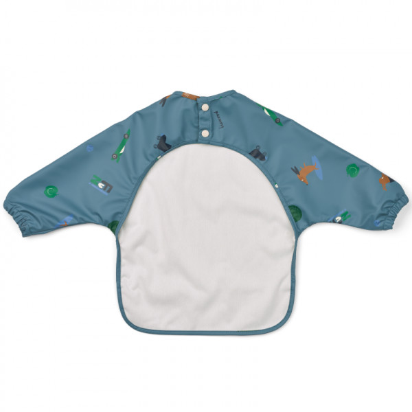 Bavoir à manches plastifié Merle - Fun Beach blue