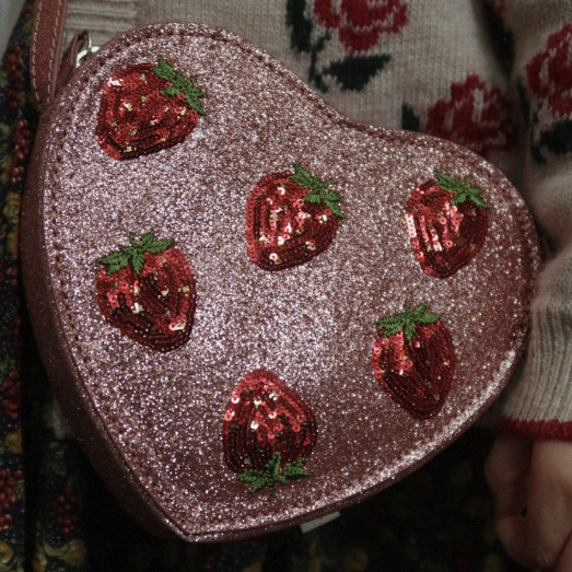 Sac à main paillettes - Fraise
