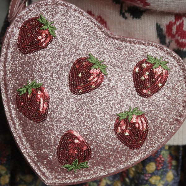 Sac à main paillettes - Fraise