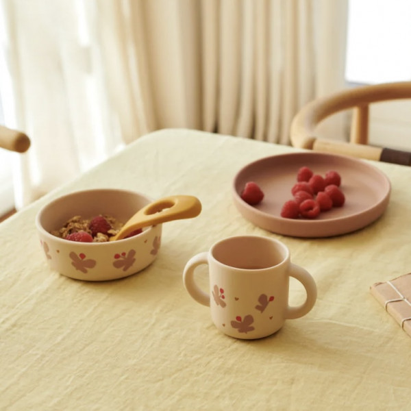 Set repas silicone Vivi - Butterfly Apple blossom