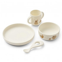 Set repas silicone Vivi - Elephant Creme de la creme
