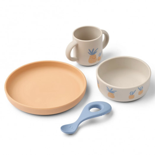 Set repas silicone Vivi - Pineapple Sandy