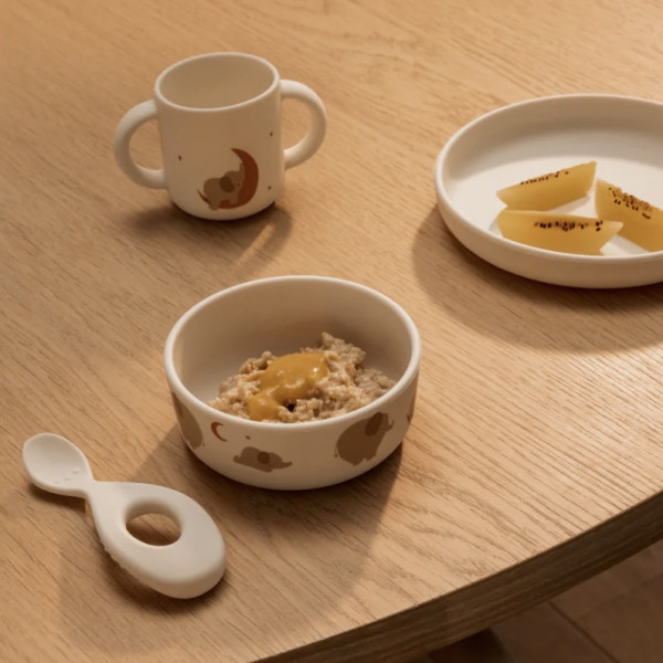 Set repas silicone Vivi - Elephant Creme de la creme