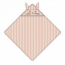 Cape de bain à rayures Albert - Lapin Coral blush