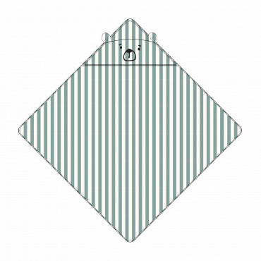 Cape de bain à rayures Albert - Ours Peppermint