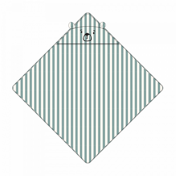 Cape de bain à rayures Albert - Ours Peppermint