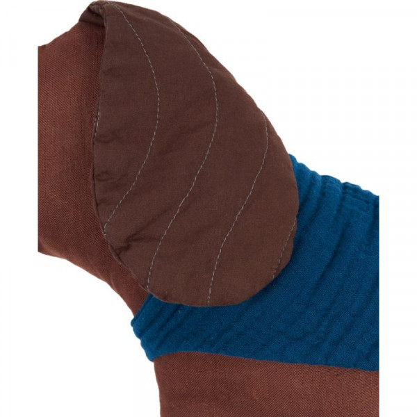 Coussin L1N0 en lin français lavé - Chien Toby prune