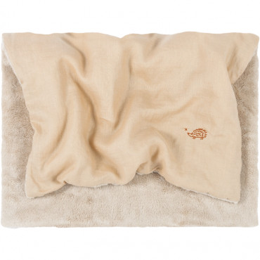 Couverture d'hiver Brodée L1N0 en lin français - Sand