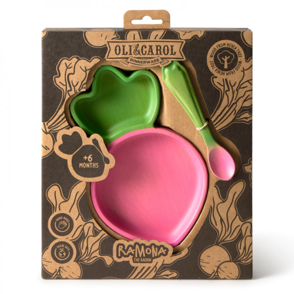 Coffret repas en bois hévéa - Ramona le radis