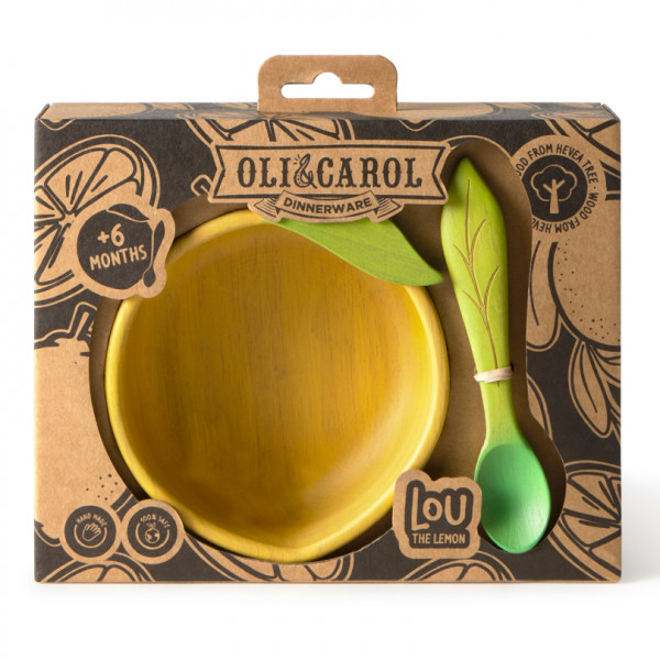 Coffret repas en bois hévéa - Lou le citron