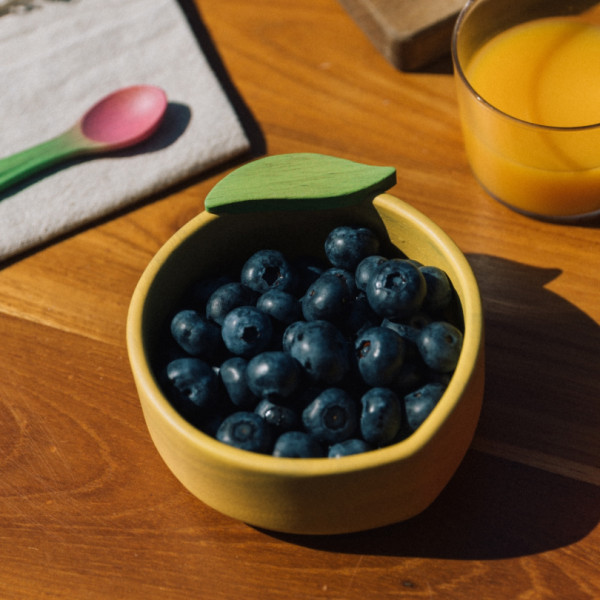 Coffret repas en bois hévéa - Lou le citron
