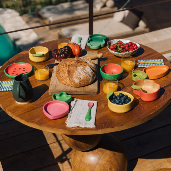 Coffret repas en bois hévéa - Lou le citron