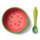 Coffret repas en bois hévéa - Wally la pastèque