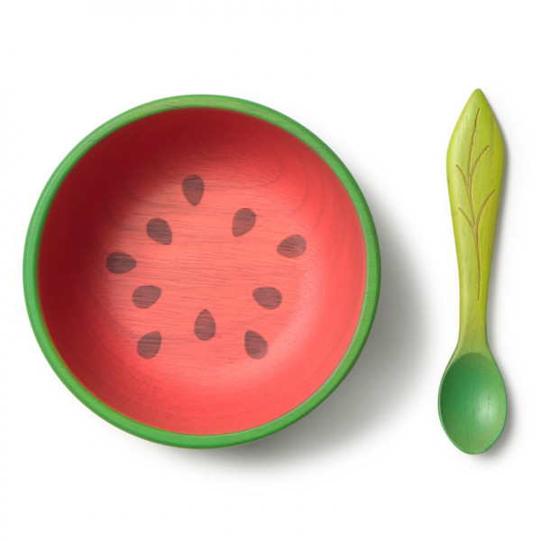 Coffret repas en bois hévéa - Wally la pastèque