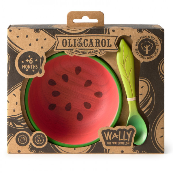 Coffret repas en bois hévéa - Wally la pastèque