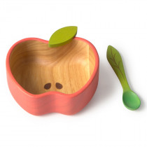 Coffret repas en bois hévéa - Pepa la pomme