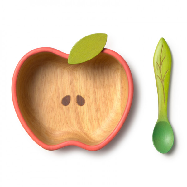 Coffret repas en bois hévéa - Pepa la pomme