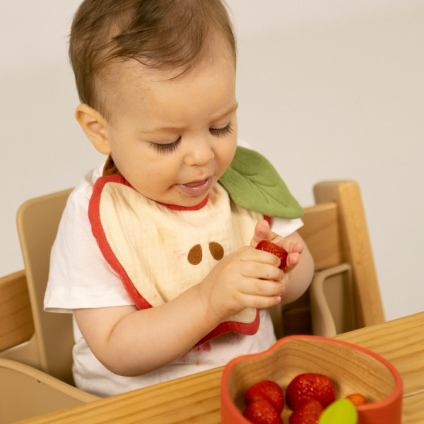 Bavoir en coton bio - Pepa la pomme