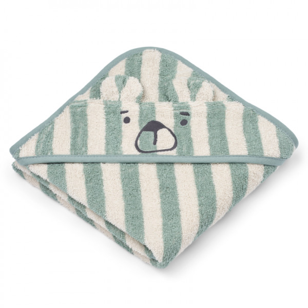 Cape de bain à rayures Albert - Ours Peppermint