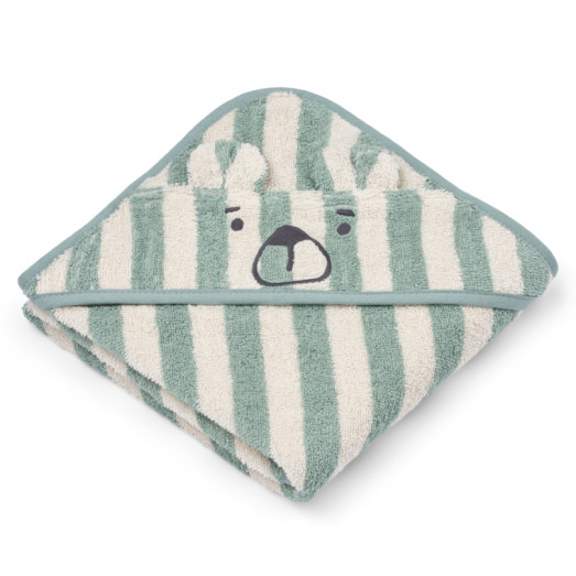 Cape de bain à rayures Albert - Ours Peppermint