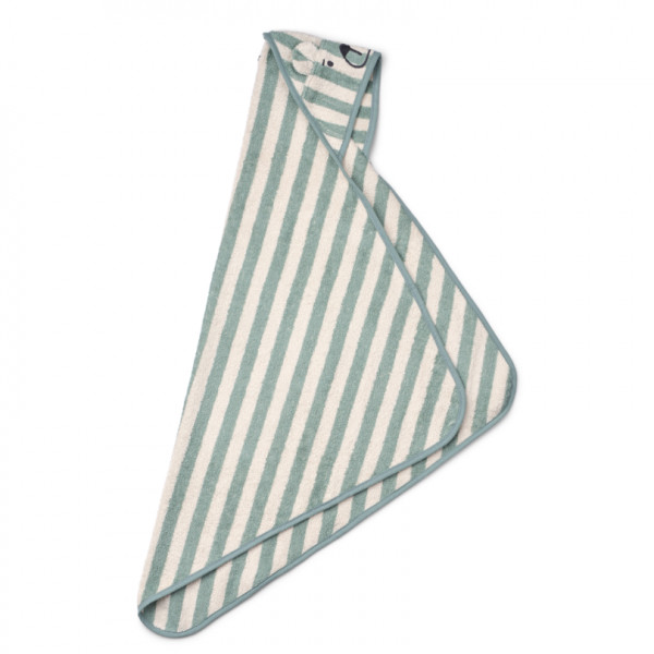 Cape de bain à rayures Albert - Ours Peppermint