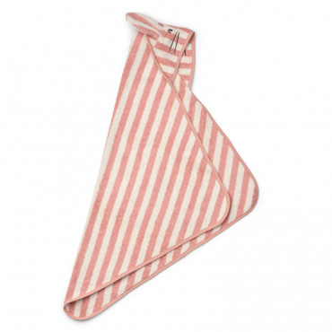 Cape de bain à rayures Albert - Lapin Coral blush