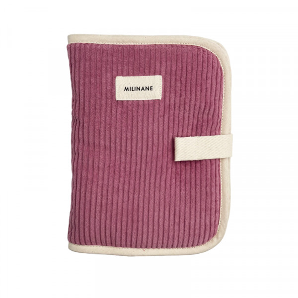 Protège carnet de santé EDGAR - Velours rose nude