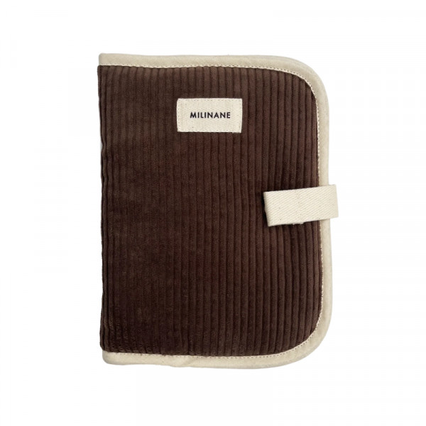 Protège carnet de santé EDGAR - Velours chocolat