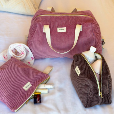 Sac à langer JOSEPH - Velours rose nude
