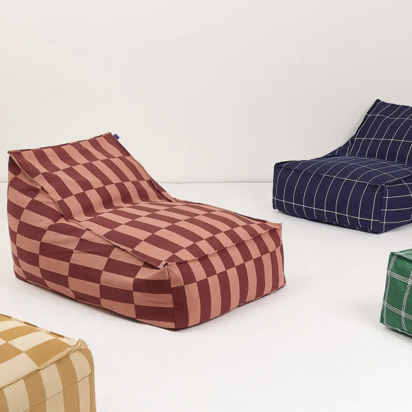 Pouf long Vibes - Rose et terracotta