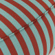 Pouf adulte Ziggy à rayures - Rouge et vert