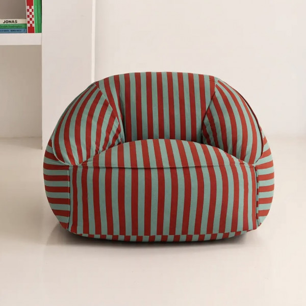 Pouf adulte Ziggy à rayures - Rouge et vert