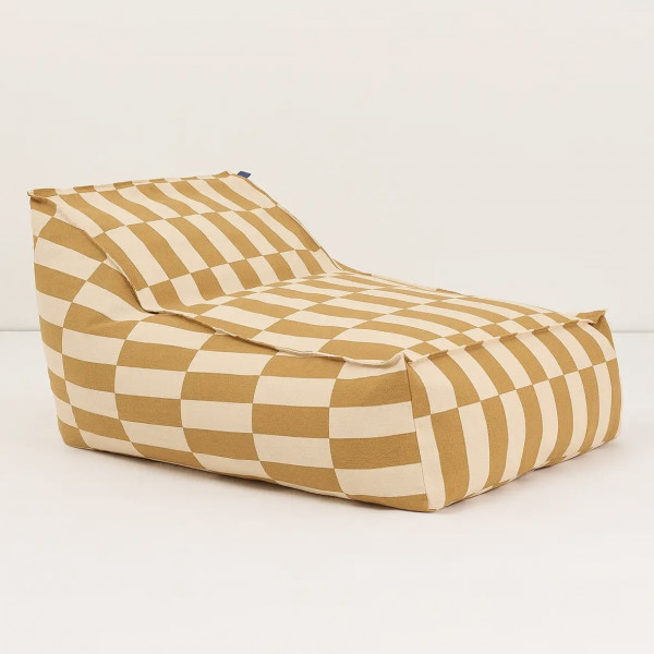 Pouf long Vibes - Moutarde et beige