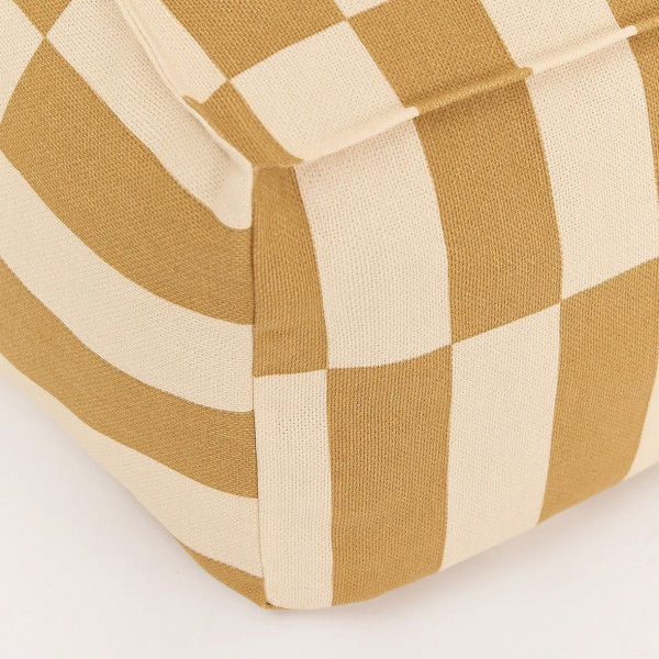 Pouf long Vibes - Moutarde et beige