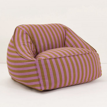 Pouf fauteuil adulte Ziggy - Rose et moutarde