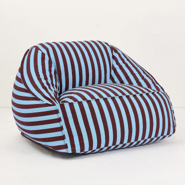 Pouf fauteuil adulte Ziggy - Bleu et bordeaux
