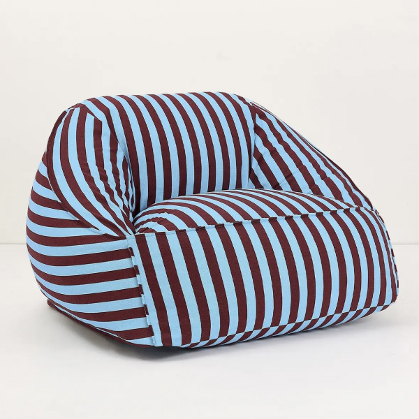 Pouf fauteuil adulte Ziggy - Bleu et bordeaux