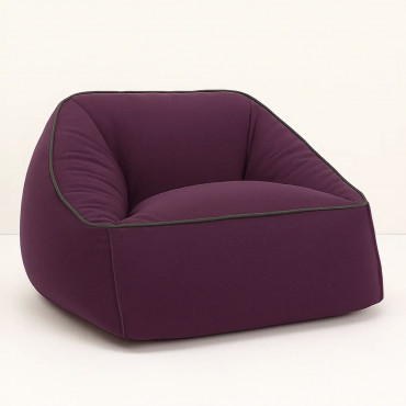Pouf fauteuil adulte Arnold - Prune