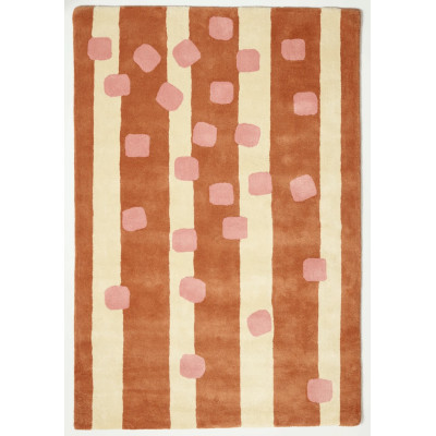 Tapis tufté coton bio - Végétal brique