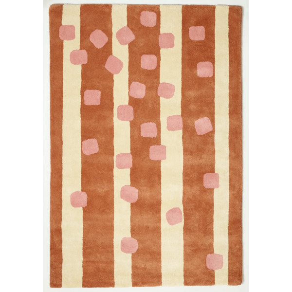 Tapis tufté coton bio - Végétal brique