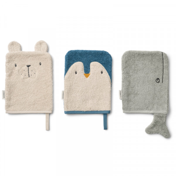 Lot de 3 gants de toilette Sylvester - Arctic Sea Ocean view