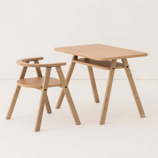 Ensemble bureau et chaise enfant Growing green - Oak wood