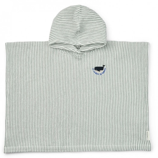 Poncho Paco - Broderie baleine Stripes peppermint