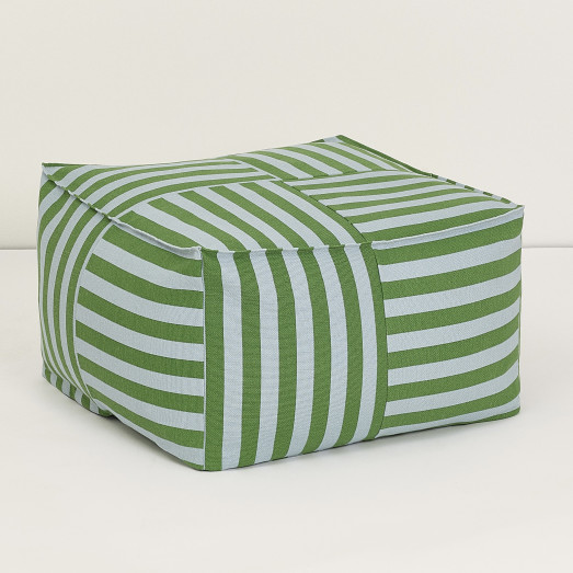 Pouf carré adulte Otto - Vert et bleu